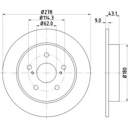 Brake Disc MINTEX MDC2181 OE Ref 5561180J10000 MINTEX