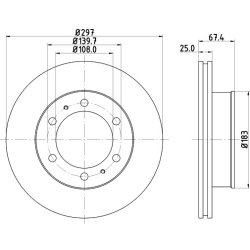 Brake Disc MINTEX MDC2184 OE Ref 435120K071 MINTEX
