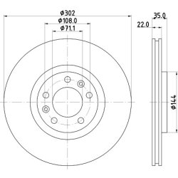 Brake Disc MINTEX MDC2187 OE Ref 1618864180 MINTEX