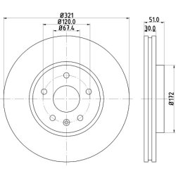 Brake Disc MINTEX MDC2190C OE Ref 13501320 MINTEX