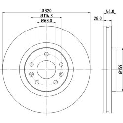 Brake Disc MINTEX MDC2194 OE Ref 402065646R MINTEX