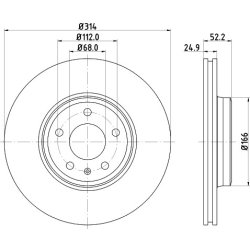 Brake Disc MINTEX MDC2200C OE Ref 8W0615301T
