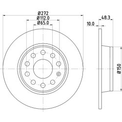 Brake Disc MINTEX MDC2205C OE Ref 5Q0615601D MINTEX