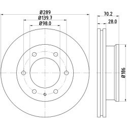 Brake Disc MINTEX MDC2217 OE Ref 4429562 MINTEX