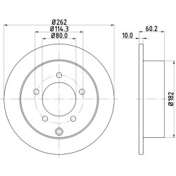 Brake Disc MINTEX MDC2234 OE Ref MN116332 MINTEX