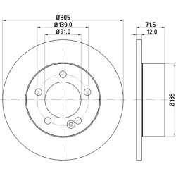 Brake Disc MINTEX MDC2242 OE Ref 4320600Q0B MINTEX