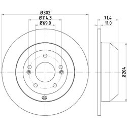 Brake Disc MINTEX MDC2245 OE Ref 584112P000 MINTEX