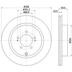 Brake Disc MINTEX MDC2246 OE Ref 4615A186 MINTEX