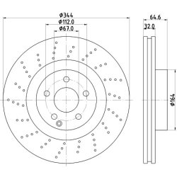 Brake Disc MINTEX MDC2251 OE Ref 2044211112 MINTEX