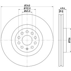 Brake Disc MINTEX MDC2253 OE Ref 1K0615301AD MINTEX