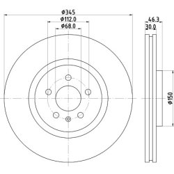 Brake Disc MINTEX MDC2256 OE Ref 8E0615301T MINTEX