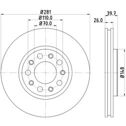 Brake Disc MINTEX MDC2258 OE Ref 51806278 MINTEX