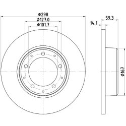 Brake Disc MINTEX MDC2259 OE Ref SDB100980 MINTEX