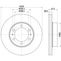 Brake Disc MINTEX MDC2260 OE Ref 435120K101 MINTEX