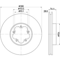 Brake Disc MINTEX MDC2264 OE Ref 8C1V1125AA MINTEX