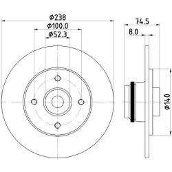 Brake Disc MINTEX MDC2266 OE Ref 7700829553 MINTEX