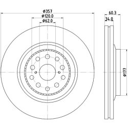 Brake Disc MINTEX MDC2269L OE Ref 4351650010 MINTEX