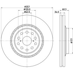 Brake Disc MINTEX MDC2269R OE Ref 4351250010 MINTEX