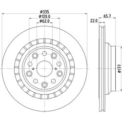 Brake Disc MINTEX MDC2271R OE Ref 4243150100 MINTEX