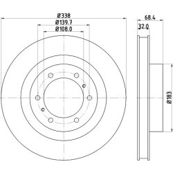 Brake Disc MINTEX MDC2273 OE Ref 4351260190 MINTEX