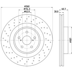 Brake Disc MINTEX MDC2276 OE Ref 435120W060 MINTEX