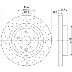Brake Disc MINTEX MDC2277 OE Ref 424310W030 MINTEX