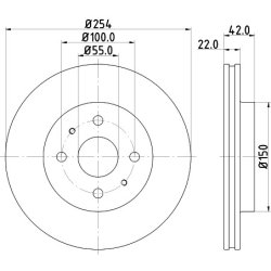 Brake Disc MINTEX MDC2286 OE Ref 43512B1030000 MINTEX