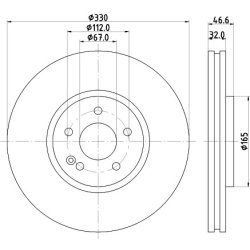 Brake Disc MINTEX MDC2296 OE Ref 05135475AA MINTEX