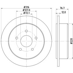 Brake Disc MINTEX MDC2297 OE Ref K52060147AA MINTEX