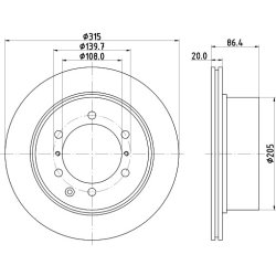Brake Disc MINTEX MDC2300 OE Ref 52710H1000 MINTEX