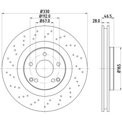 Brake Disc MINTEX MDC2301 OE Ref A2034211312 MINTEX