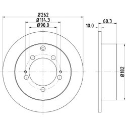 Brake Disc MINTEX MDC2307 OE Ref MB928716 MINTEX