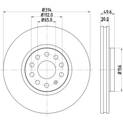Brake Disc MINTEX MDC2317 OE Ref 5QF615301A MINTEX
