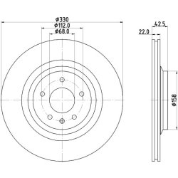 Brake Disc MINTEX MDC2318 OE Ref 4F0615601B MINTEX