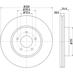 Brake Disc MINTEX MDC2319 OE Ref 04779196AE MINTEX