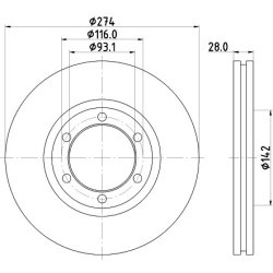 Brake Disc MINTEX MDC2326 OE Ref S6173325X MINTEX