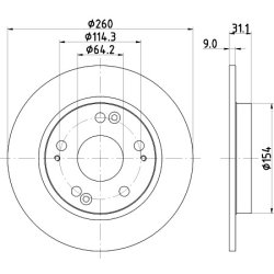 Brake Disc MINTEX MDC2332 OE Ref 42510SZTG53 MINTEX