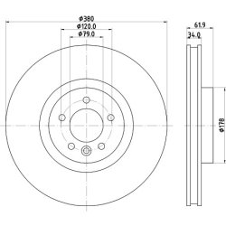 Brake Disc MINTEX MDC2334C OE Ref LR016176 MINTEX