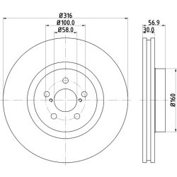 Brake Disc MINTEX MDC2339 OE Ref 26300AG000 MINTEX