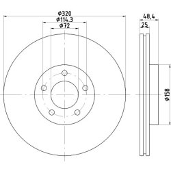 Brake Disc MINTEX MDC2340 OE Ref B37F3325XA MINTEX