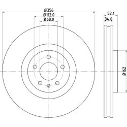 Brake Disc MINTEX MDC2348 OE Ref 4H0615301K MINTEX