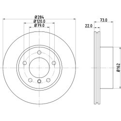Brake Disc MINTEX MDC2350 OE Ref 34116854996 MINTEX
