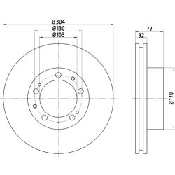 Brake Disc MINTEX MDC2352R OE Ref 8A0615302B MINTEX