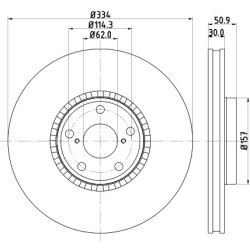 Brake Disc MINTEX MDC2353L OE Ref 4351622010 MINTEX