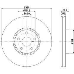 Brake Disc MINTEX MDC2353R OE Ref 4351222260 MINTEX