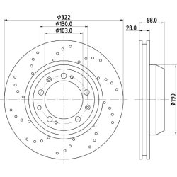 Brake Disc MINTEX MDC2355R OE Ref 99335204600