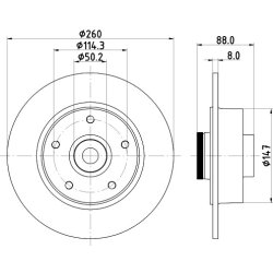 Brake Disc MINTEX MDC2374 OE Ref 432001868R MINTEX