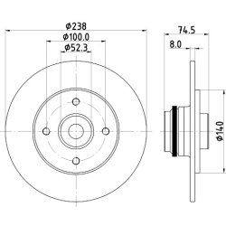 Brake Disc MINTEX MDC2381 OE Ref 7700780078 MINTEX