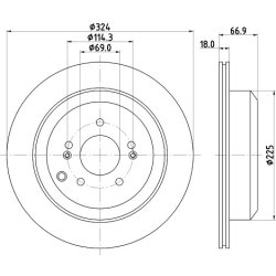 Brake Disc MINTEX MDC2387 OE Ref 584113J500 MINTEX