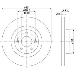 Brake Disc MINTEX MDC2390C OE Ref 09B61410 MINTEX